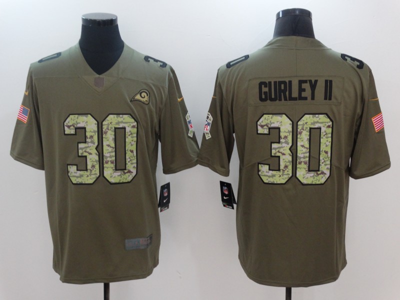 Men Los Angeles Rams #30 Gurley ii Camo Nike Olive Salute To Service Limited NFL Jerseys->women nfl jersey->Women Jersey